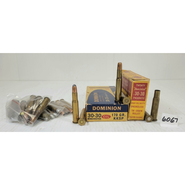 AMMO / BRASS: 42X MIXED .30-30 WIN - 150 & 170GR - KKSP - COLLECTIBLE BOXES - 2X BRASS
