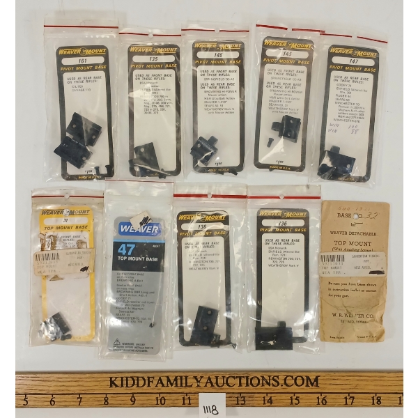 LOT OF 10 - SCOPE BASES - INCL WEAVER