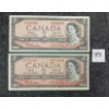 Image 1 : LOT OF 2 - 1954 CDN $2 BANKNOTES
