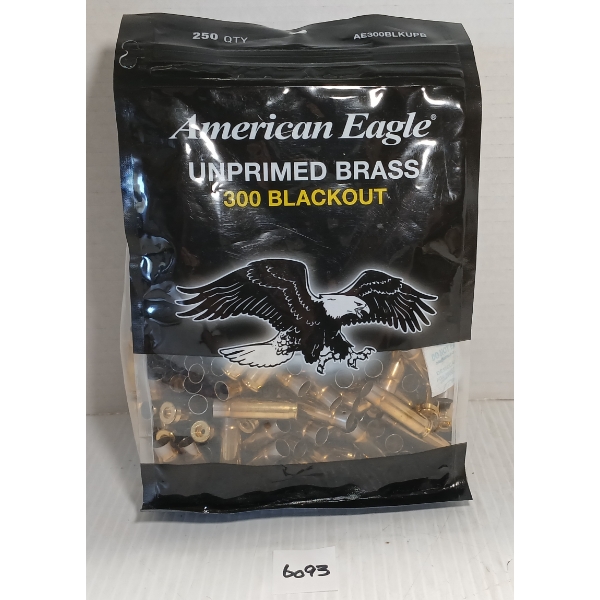 BRASS: 250X AMERICAN EAGLE .300 BLACKOUT - UNPRIMED - SEALED