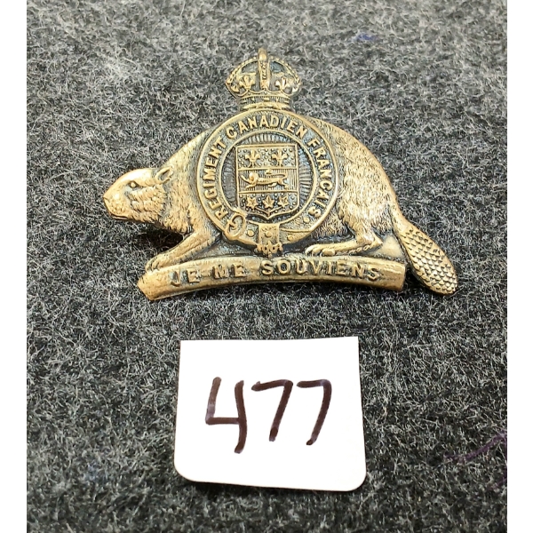 22ND REGIMENT CANADIEN FRANCAIS CAP BADGE