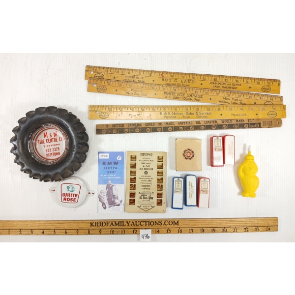 JOB LOT - SERVICE STATION EPHEMERAL - INCL ASHTRAYS, RULERS & FILM CARD, ETC
