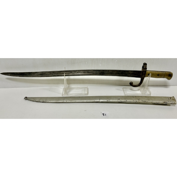 FRENCH 1866 CHASSEPOT SWORD BAYONET WITH SCABBARD