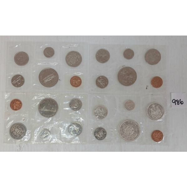 LOT OF 4 - 1964, 1968, 1970 & 1973 RCM MINT SETS