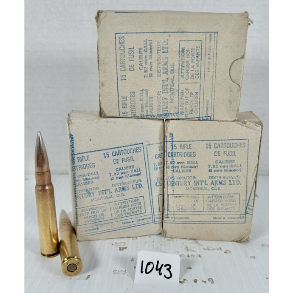 AMMO: 45X 8 MM MAUSER - MILITARY FMJ