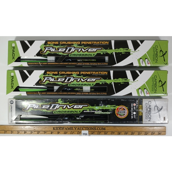 LOT OF 3 - CARBON EXPRESS PILEDRIVER CROSSBOW ARROWS - NIB
