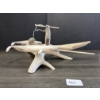Image 4 : NARWHAL HUNTER IN KAYAK BY PAKAK INUKSUK - CARIBOU ANTLER, IVORY W/ SINEW