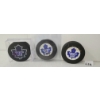 Image 1 :   LOT OF 3 - SIGNED TORONTO MAPLE LEAFS HOCKEY PUCKS - DAVE ANDREYCHUK, KEN DRYDEN & WENDEL CLARK