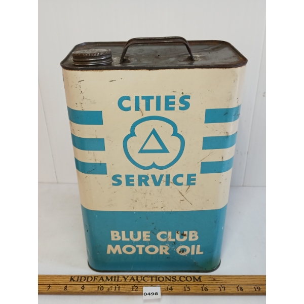 CITIES SERVICE BLUE CLUB MOTOR OIL 2GAL CAN