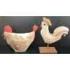 Image 3 : LOT OF 2 - CERAMIC & QUILTED FOLK ART ROOSTERS