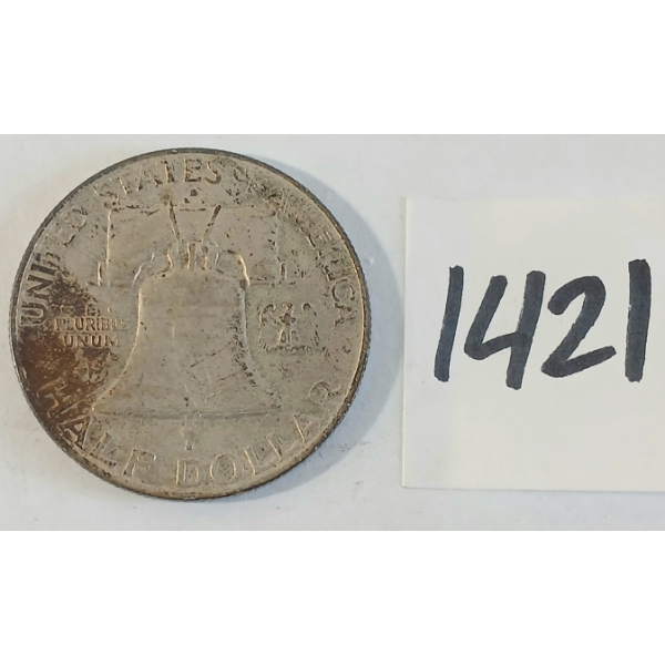 1959 US FRANKLIN SILVER HALF DOLLAR COIN