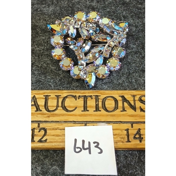SHERMAN RHINESTONE BROOCH