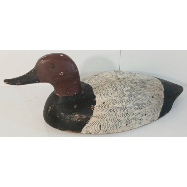 RED HEADED DECOY DUCK - SIGNED J.W.H.