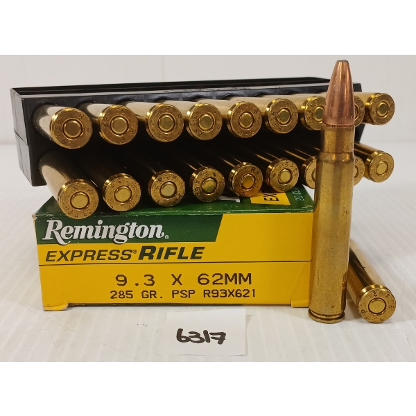 AMMO: 20X REMINGTON EXPRESS RIFLE 9.3 X 62 MM - 285GR - PSP