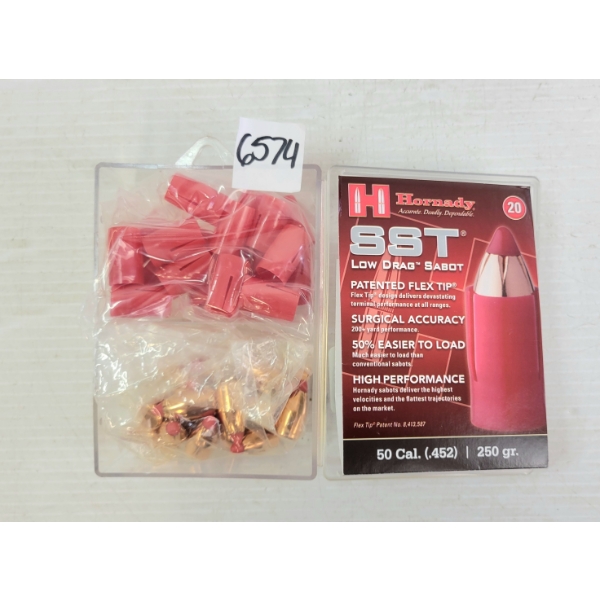 BULLETS: 20X HORNADY .50CAL - 250GR - SST - SABOTS