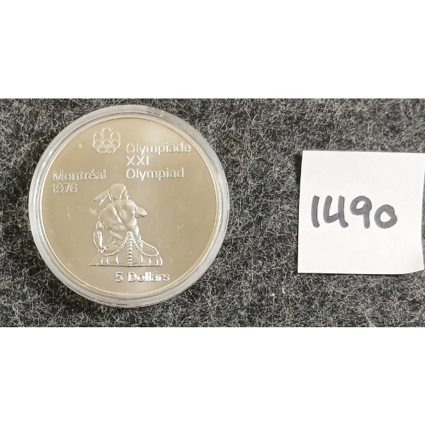 1976 CDN MONTREAL OLYMPIAD $5 SILVER COIN