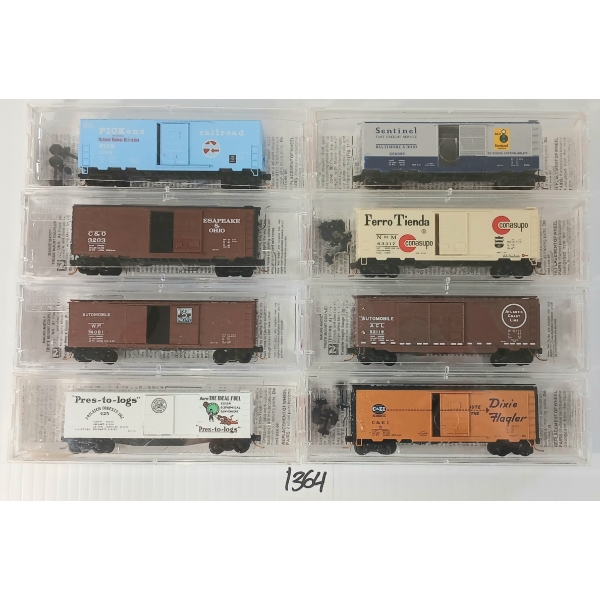 LOT OF 8 - MICRO TRAINS - PICKENS RAILROAD, NATIONAL RAILWAYS OF MEXICO, ATLANTIC COAST, ETC