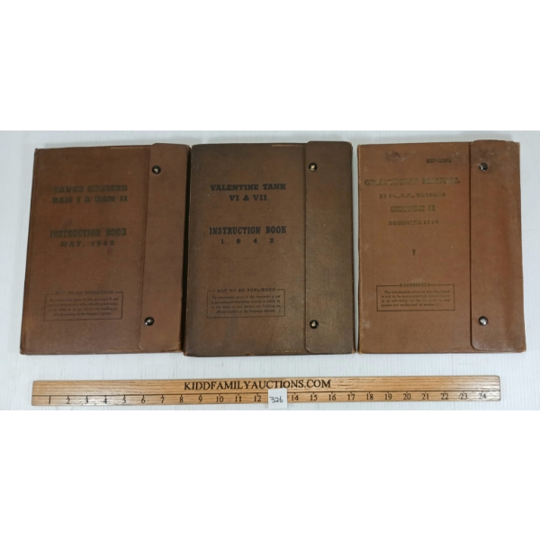LOT OF 3 - MISC INSTRUCTION BOOKS & MANUALS - INCL VALENTINE TANK VI & VII