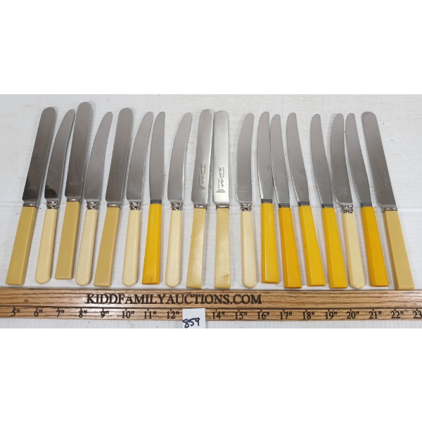 LOT OF 18 - FRENCH IVORY SS BUTTER KNIVES - INCL SHEFFIELD & PREMIER