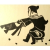 Image 2 : "WOMAN SCALING SEALSKIN" BY KENOJUAK ASHEVAK (1927 - 2013) - STONECUT