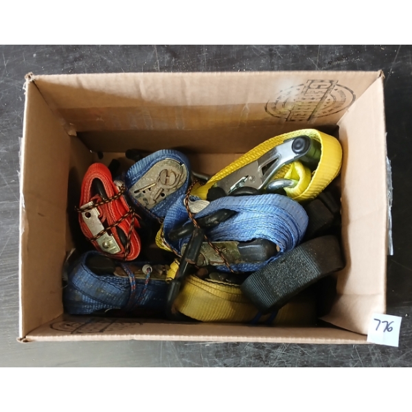 LOT OF 9 - MISC RATCHET STRAPS & CORDS