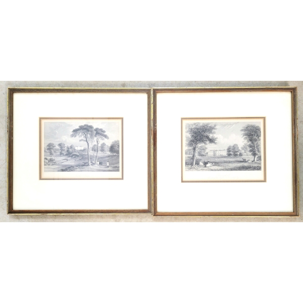LOT OF 2 -  LESLIE HOUSE  &   BROOMHALL  - FRAMED LITHOGRAPHS