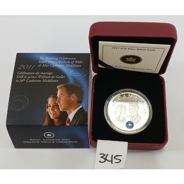 RCM 2011 $20 SILVER COIN - WEDDING CELEBRATION OF HRH PRINCE WILLIAM OF WALES