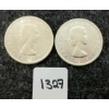 Image 2 : LOT OF 2 - 1963 CDN SILVER DOLLARS - VOYAGEUR 