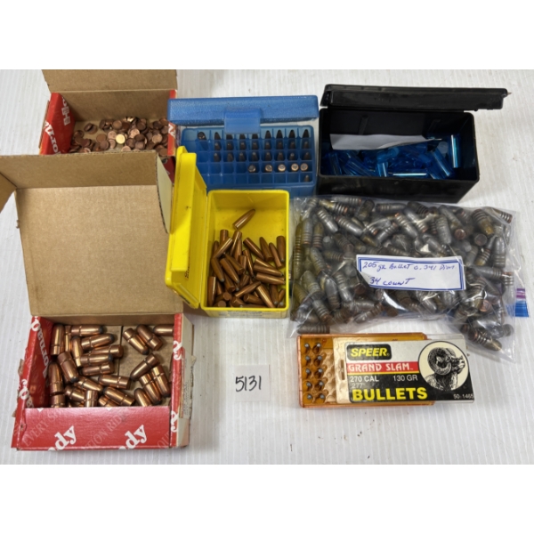 BULLETS / GAS CHECKS: APPROX 200 X MIXED CAL