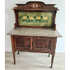 Image 1 : WASHSTAND - TULIP MOTIF - MARBLE COUNTER - C. LATE VICTORIAN ERA