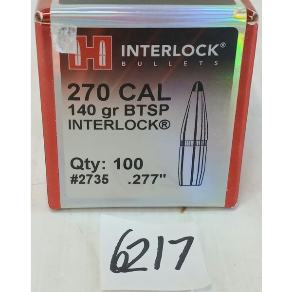 BULLETS: 100X HORNADY INTERLOCK .270CAL - 140GR