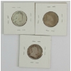 Image 2 : LOT OF 3 - 1905-1907 CDN 25 CENT SILVER COINS