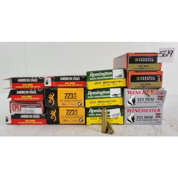 BRASS: APPROX 280X MIXED .223REM - 55GR - ONCE FIRED