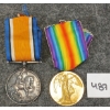 Image 1 : LOT OF 2 - WWI CDN & BRITISH VICTORY / SILVER WAR MEDALS - PTE. E. E. CROMPTON
