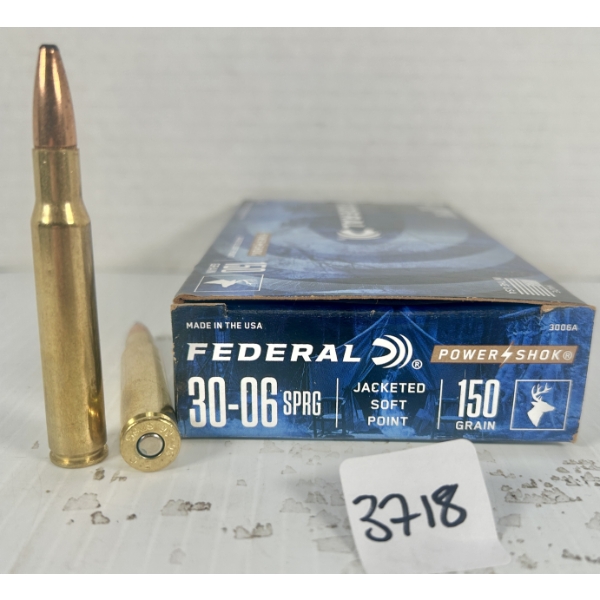 AMMO: 20X FEDERAL .30-06 SPRG - 150 GR SP