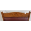 Image 5 : OAK PRESIDENTIAL CHAIR - BURGUNDY LEATHER UPHOLSTERY