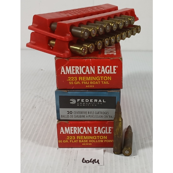 AMMO: 60X FEDERAL .223 REM - 50 & 55GR - FMJ BT & SP