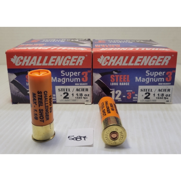 AMMO: 50X CHALLENGER SUPER MAG 12GA - 3IN - #2 SHOT 