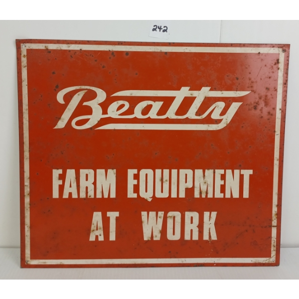 BEATTY "FARM EQUIPMENT AT WORK" SST SIGN