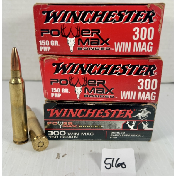 AMMO: 54X WINCHESTER .300 WIN MAG 150GR. HP 