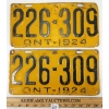 Image 1 : PAIR OF 1924 ONTARIO LICENCE PLATES