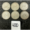 Image 1 : LOT OF 6 - 1955-1965 CDN 25 CENT COINS