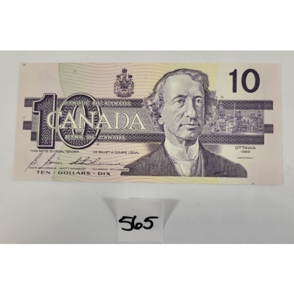 1989 CDN $10 BANKNOTE - UNCIRCULATED
