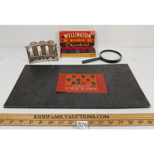 JOB LOT - TTC CHANGE BELT, PARKER'S & WELLINGTON'S CHECKERS, ETC