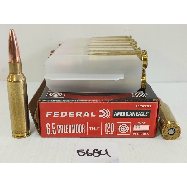 AMMO: 20X FEDERAL AMERICAN EAGLE 6.5 CREEDMOOR - 120GR - TMJ