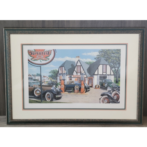SUPERTEST GAS STATION SCENE BY DAVE SNYDER - FRAMED PRINT