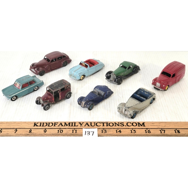 LOT OF 8 - DINKY TOYS DIECAST CARS - NESTLE'S AUSTIN, BUICK, FRAZER-NASH, ETC