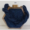 Image 1 : BLUE BEADED HEXAGON CLUTCH PURSE