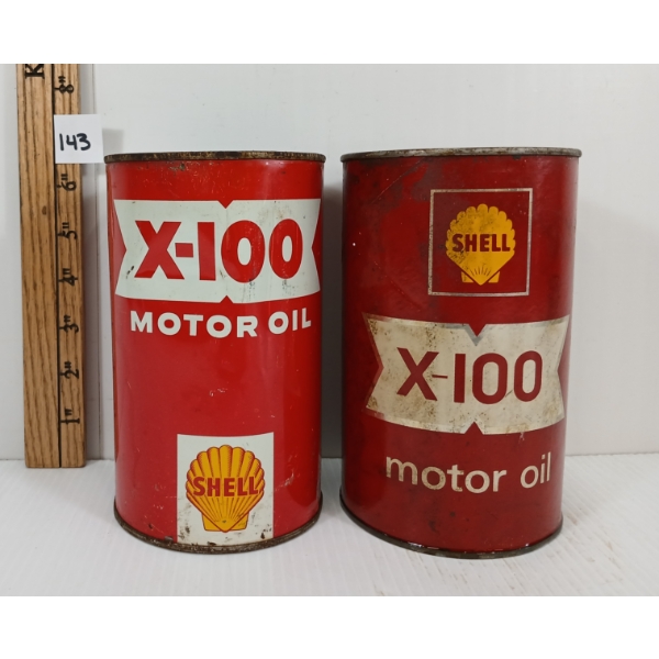 LOT OF 2 - SHELL X-100 QT CANS