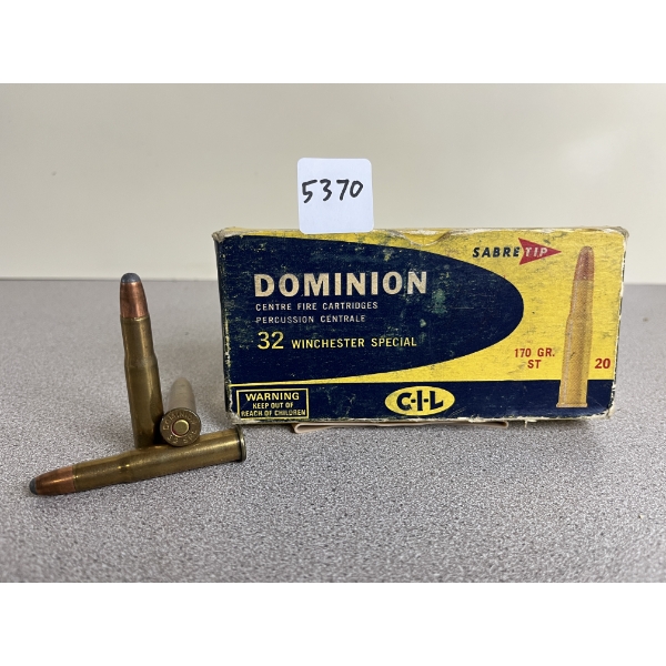 AMMO: 18X DOMINION .32 WIN SPECIAL 170 GR. SABERTIP